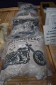 *Four Motorcycle Scatter Cushions “Ride Like the Wind”
