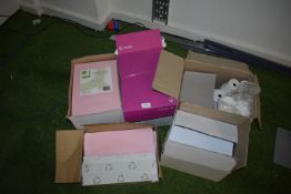 *Assorted Stationery Including Pink A4 Paper, Envelopes, Notepads, Till Rolls, etc.