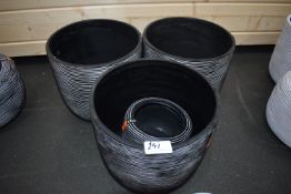 *Four Grey Plastic Planters