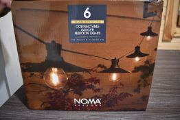 *Six Warm White LED Connectible Saucer Festoon Lights