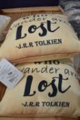 *Three Scatter Cushions “Not All Who Wander are Lost”
