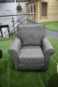 *Easy Chair in Grey Upholstery on Chrome Legs