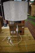 *Chrome Table Lamp with White Shade in Box
