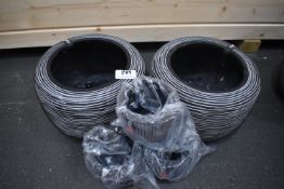 *Five Grey Plastic Planters