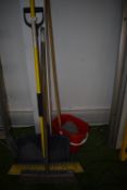 *Two Sweeping Brushes, Snow Shovel, Mop & Bucket