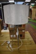 *Chrome Table Lamp with White Shade in Box