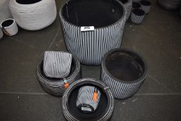 *Six Grey Plastic Planters