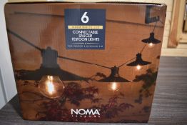 *Six Warm White LED Connectible Saucer Festoon Lights