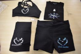 *Silhouette Black Sports Bra, Vest & 2x Shorts Size: L