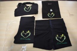 *Silhouette Black Sports Bra, Vest & 2x Shorts Size: M