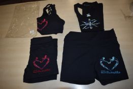 *Silhouette Black Sports Bra, Vest & 2x Shorts Size: M