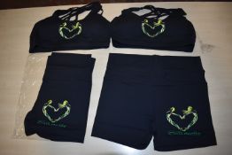 *Two Silhouette Black Sports Bras & Shorts Sets Size: L