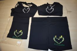 *Two Silhouette Black Sports Bras & Shorts Sets Size: XL