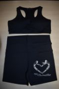 *Two Silhouette Black Sports Bras & Shorts Sets Size: S