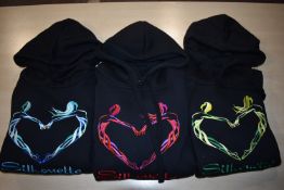 *Three Silhouette Black Hoodies Size: S