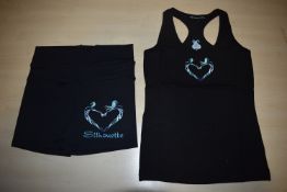 *Two Silhouette Black Vest & Shorts Sets Size: S