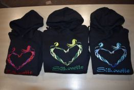 *Three Silhouette Black Hoodies Size: L
