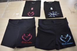 *Two Silhouette Black Vests & Shorts Sets Size: M