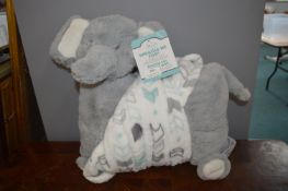 Little Miracles Snuggle Me 2pc Elephant Blanket &
