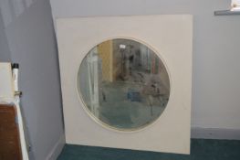 *White Framed Circular Mirror