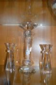 Glass Candlestick Set