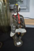 Carved Stone Ethnic Figure by M. Fombe
