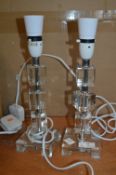 Pair of Acrylic Table Lamp Bases