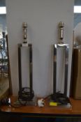 Pair of Chrome Table Lamp Bases