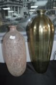 Two Large Glass Vases