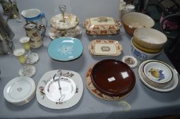 Vintage Pottery Cake Stands, Candlesticks, Bowls,