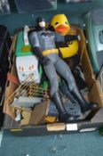 Children's Toys Including Batman, Rubber Duck, etc