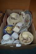 Pottery Plates, Cups and Saucers, etc.