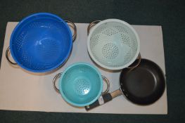 *3pc Colander Set plus Tramontina Frying Pan