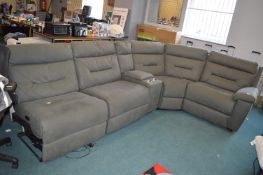 *Grey Electric Reclining 5pc Sectional Sofa (missing one end section)