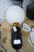 Black Pendant Lamp with White Globe