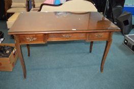 Glass Topped Desk with Brass Detail