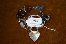 Sterling Silver Agate Bracelet with Locket