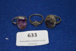 Three Silver Rings ~10g total