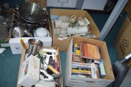 Four Boxes of Household Goods, Kitchenware, DVDs,