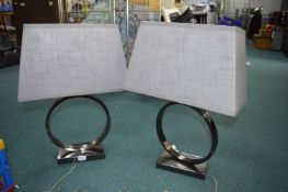 *Pair of Metal Table Lamps