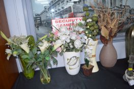 Five Vases of Artificial Flowers