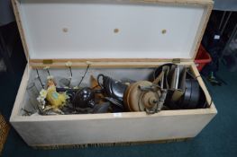 Ottoman Containing Decorative Items, Electricals,