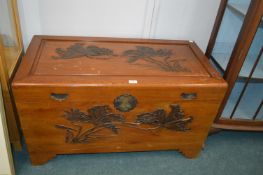 Camphor Wood Chest with Floral Motif