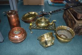 Victorian Brass and Copper Ware Including Jardinière, etc.