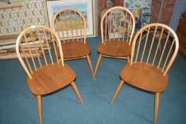 Four Ercol Hoopback Kitchen Chairs