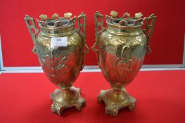 Two Brass Lead Lined Urns