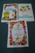 Three Vintage Babycham Tea Towels