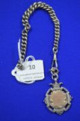 Hallmarked Sterling Silver Albert & Fob - Birmingham 1900, ~48g gross