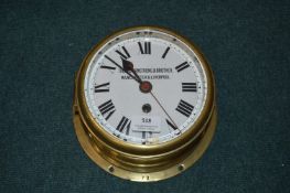 Brass Ships Clock by Thomas Armstrong & Brother Manchester & Liverpool (working condition)