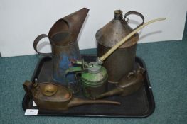 Five Vintage Oil Cans